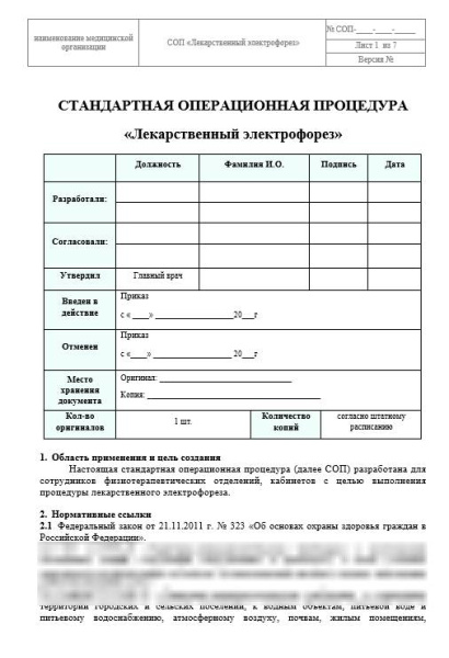 Комплект СОП «Аппаратная физиотерапия»